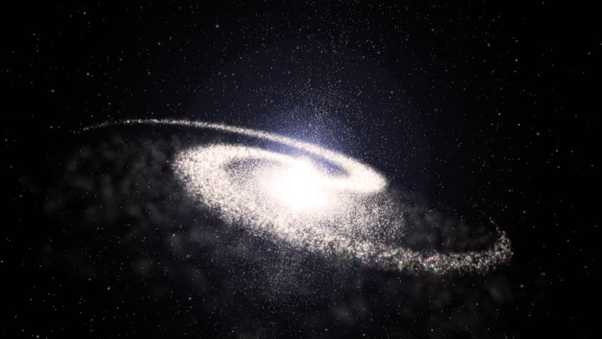 Spiral galaxy moving in the sky