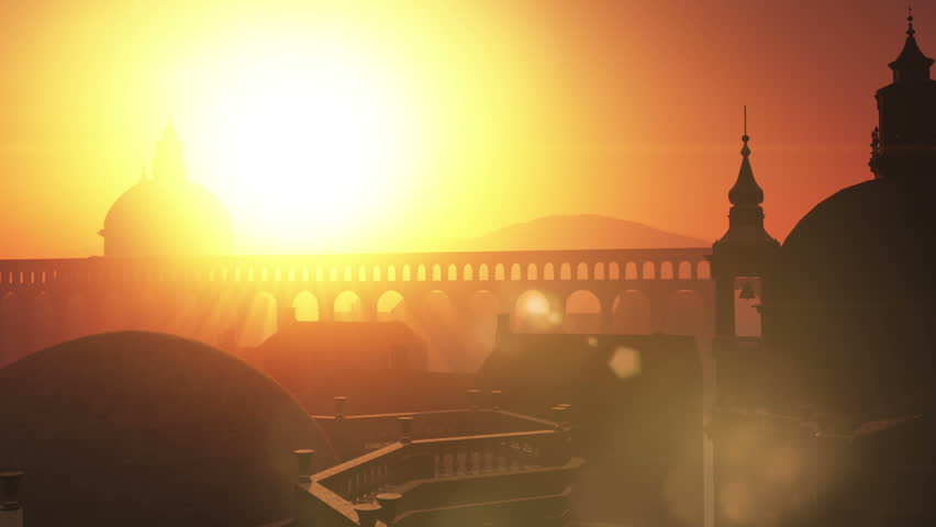 Sunset in Rome 3D animation