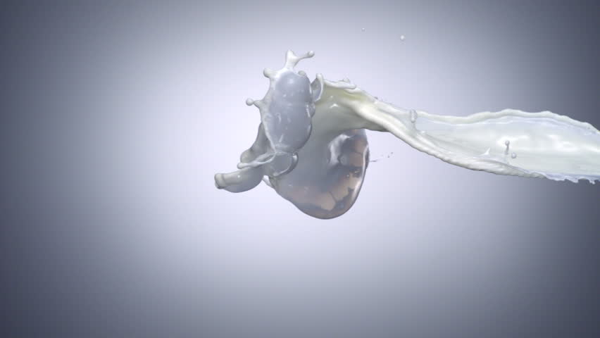 Slo-mo strand milk splash