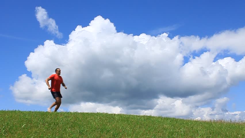 Man jumping into the air