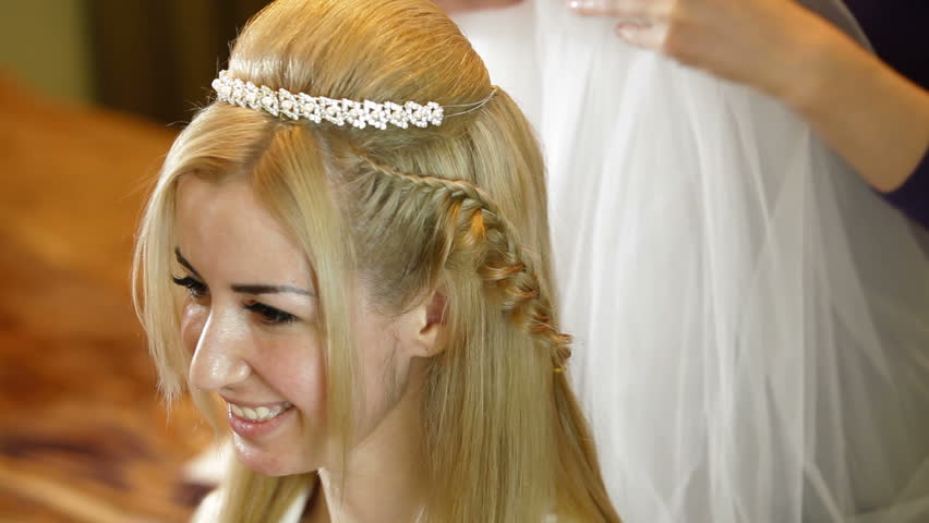 Preparing For Wedding - Putting On The Veil