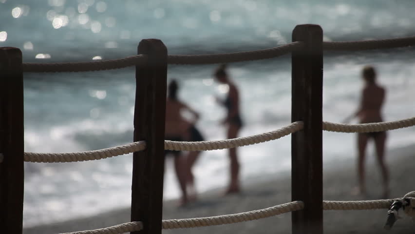 Blurred beach scene