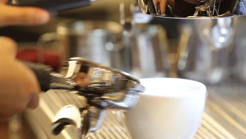 Espresso machine brewing a coffee espresso 