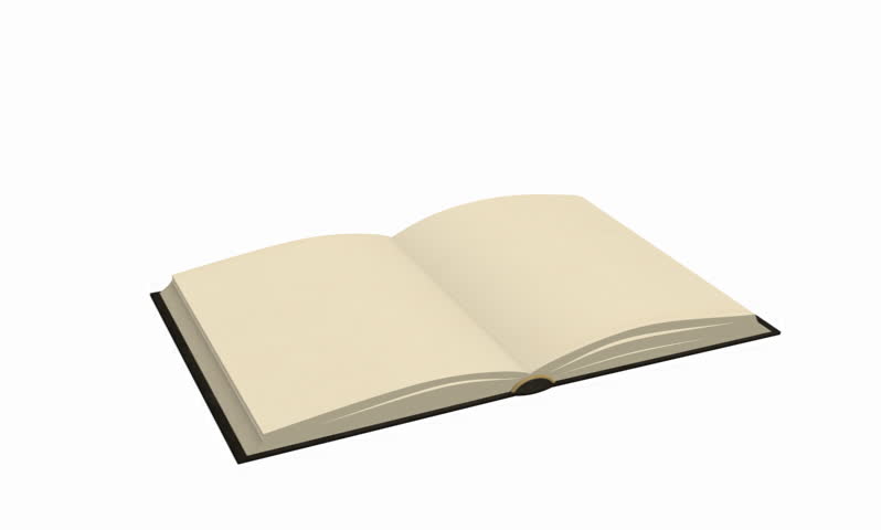 Open book, browsing of page. Alpha channel is included