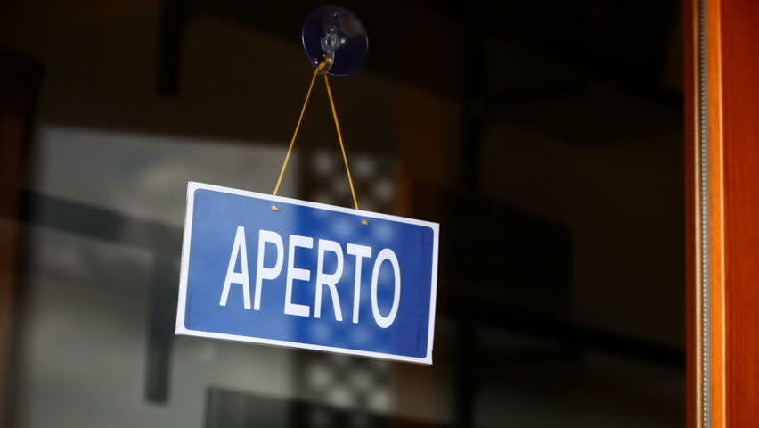 Open and closed signs (italian)