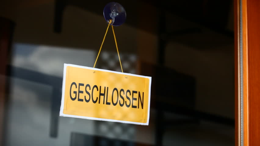 Open and closed signs (german)