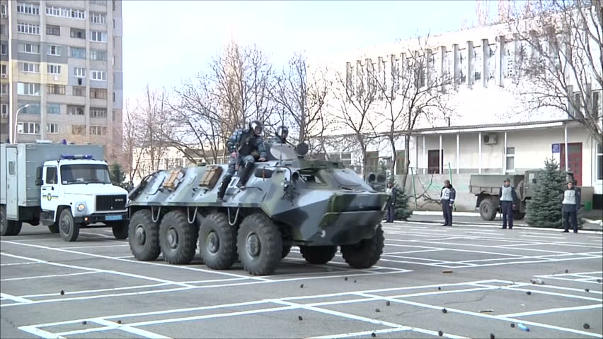KIEV - MARCH 31: Training of militia (police) to disperse mass disorders on March 31, 2012 in Kiev. 