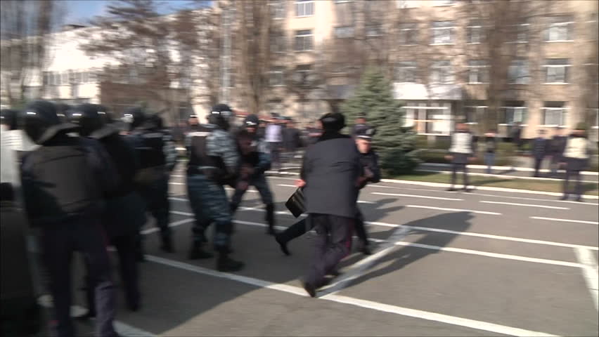 KIEV - MARCH 31: Training of militia (police) to disperse mass disorders on March 31, 2012 in Kiev. 