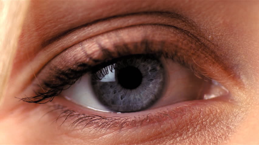 Female blue eye rolling