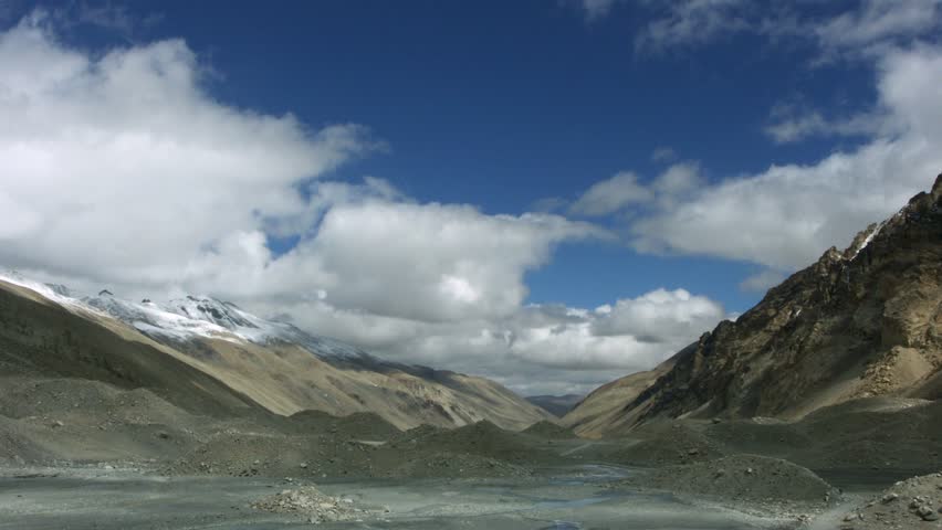 Timelapse of Mount Everest base camp, Himalayas, Tibet.