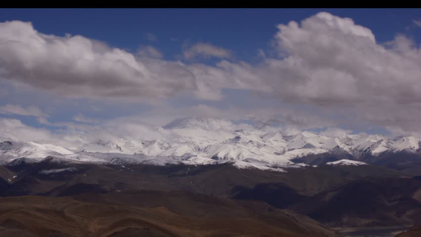 Timelapse of Mount Everest landscape, Himalayas, Tibet.