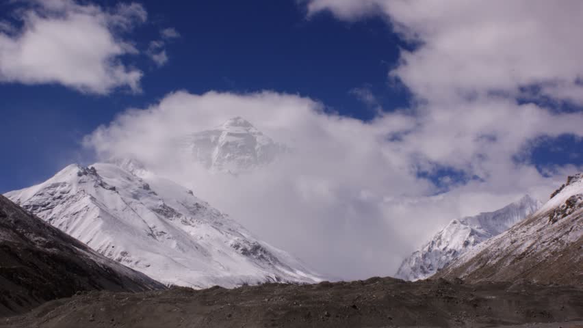 Timelapse of Mount Everest base camp, Himalayas, Tibet.