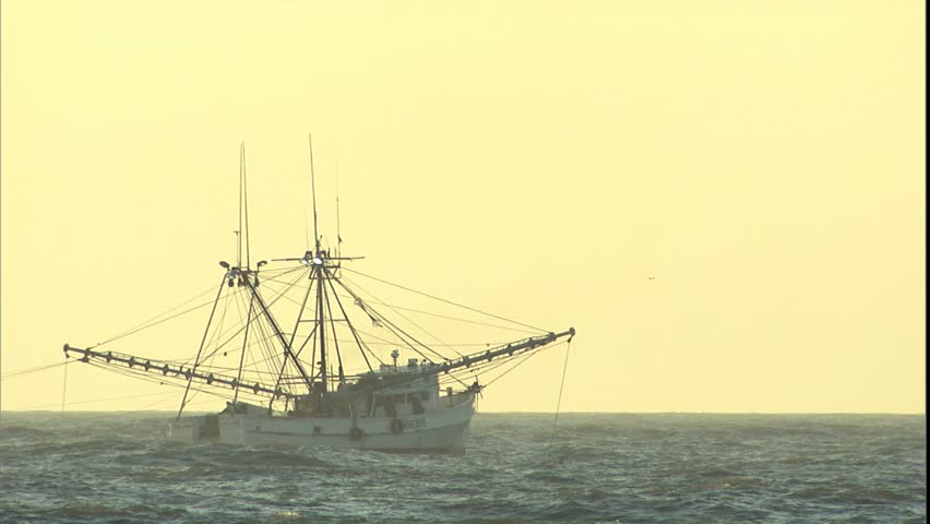 Commercial Shrimp boat at sunrise