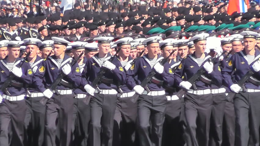 KALININGRAD, RUSSIA - MAY 9: Ceremonial parade at Kaliningrad - dedicated to 67th anniversary of victory at Great Patriotic War. May 9, 2012 Kaliningrad, Russia