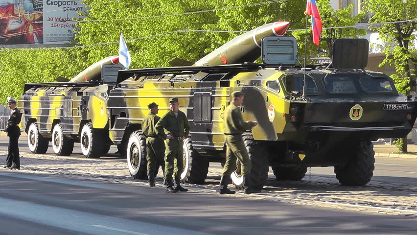 KALININGRAD, RUSSIA - MAY 9: Military parade in Kaliningrad - dedicated to 67th anniversary of victory at Great Patriotic War. May 9, 2012 Kaliningrad, Russia