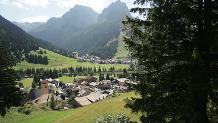Village in alpine valley