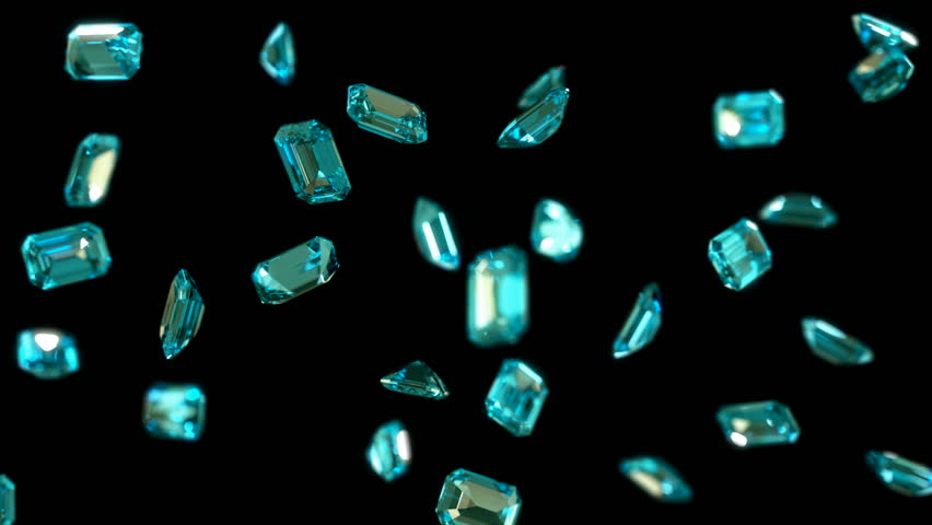 Loopable Emerald diamonds flow with slow motion