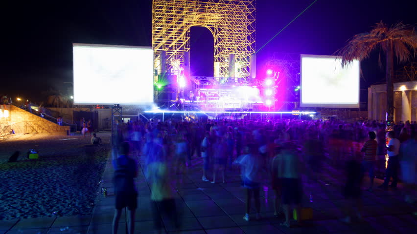 time-lapse of main stage at kazantip festival in ukraine