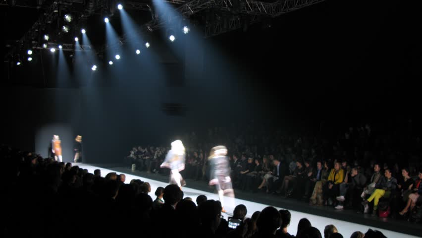 MOSCOW - APR 8: (Timelapse View) Models represent collection of clothes at VOLVO - Week of fashion in Moscow in Gostini dvor, on April 8, 2012 in Moscow, Russia