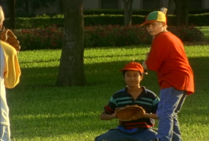 Group of kids playing softball game