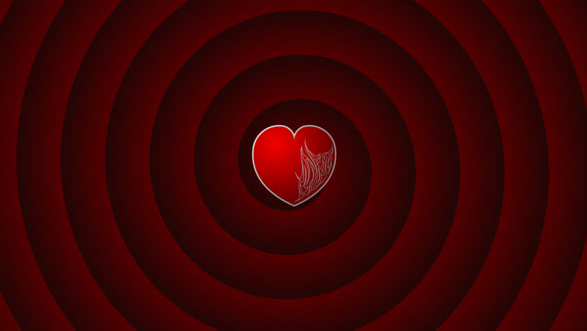fireheart -animated heart on spiral background. blue -chromakey.(HDTV)