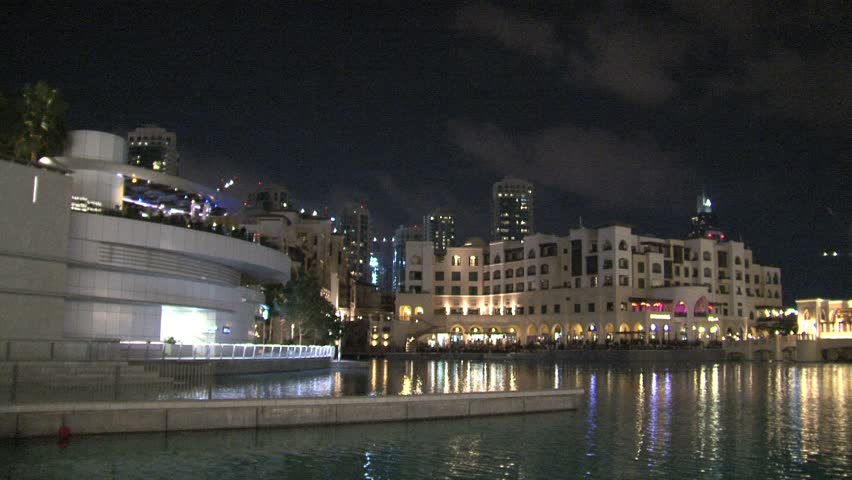 Dubai - Circa 2012: The Burj Khalifa in 2012: Burj khalifa the highest skyscraper in the world with The Dubai Fountain at night in Dubai, United Arab Emirates.