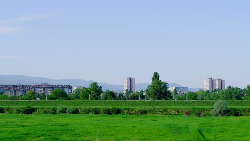 Recreation area in Zagreb,capital of Croatia, on river Sava embankment.