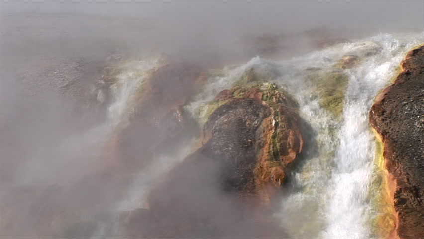 View of a mighty stream in Yellowstone National Park in United States