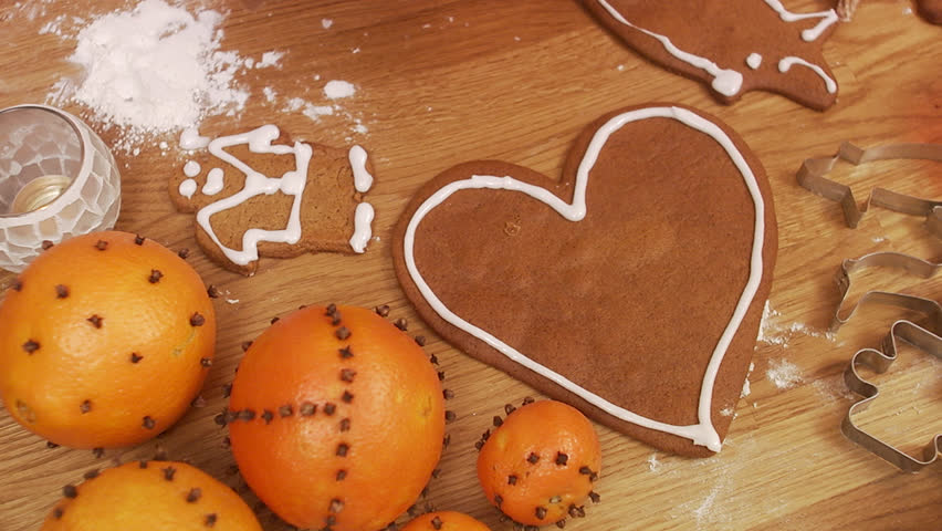 Decorating gingerbread biscuits, Sweden.