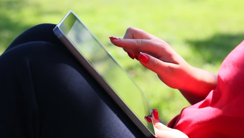 Woman with tablet computer
