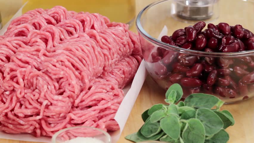 Ingredients for chilli con carne