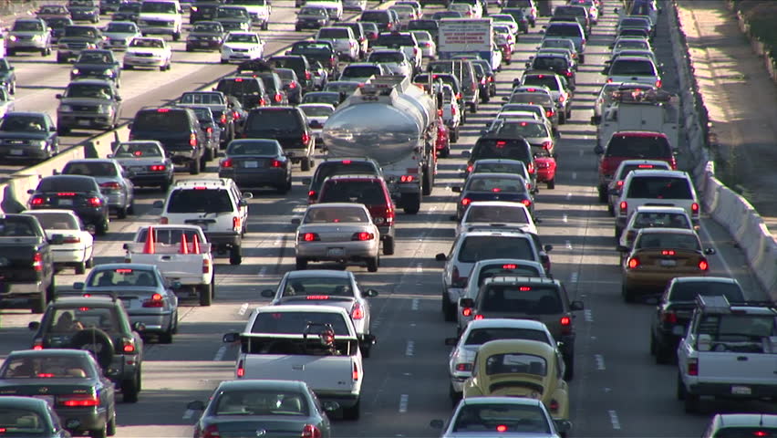Los Angeles, CA - CIRCA February 2006: There are so many cars on the freeway that it becomes impossible to even imagine trying to count all of them.