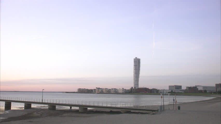 View of Turning Torso, Malmo, Sweden.