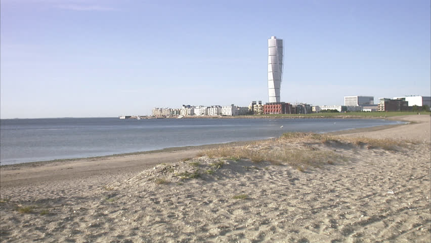 View of Turning Torso, Malmo, Sweden.