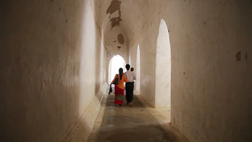 BAGAN, MYANMAR - APRIL 18: Tourists visit the Pagoda on April 18, 2012 in Bagan, Myanmar. Bagan is the most popular place to visit in Myanmar.