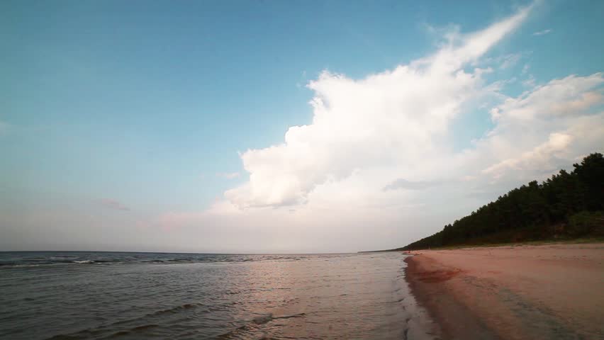 Coast of Baltic sea, gulf of Riga, Latvia.