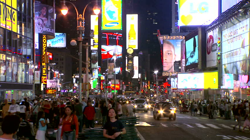 New York, NY - CIRCA 2006: An iconic view of the every popular tourist attraction that is the gentrified Times Square