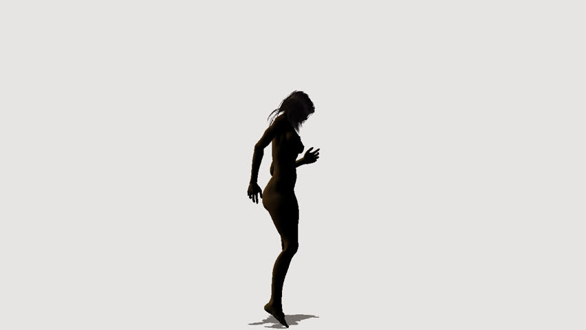 animation of a naked woman partially shadowed dancing by herself alpha layer