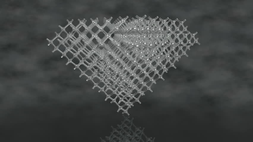 Seamless loop of rotating diamond lattice in shape of a diamond
