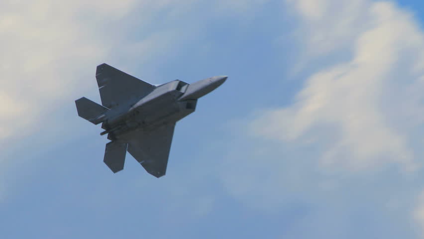 QUONSET, RHODE ISLAND - JUNE 2012: Air force F-22 Raptor at the Rhode Island National Guard Open House and Air Show in June 2012.