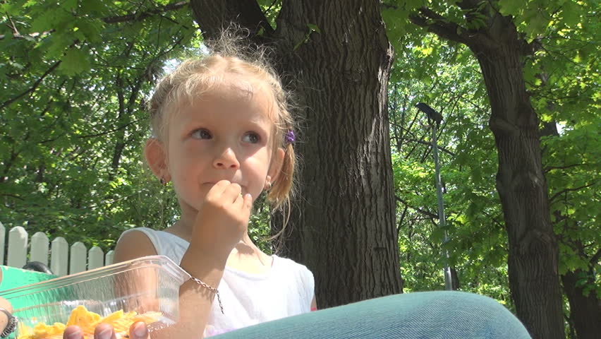 Little Girl Eating Cornflakes, Child Feeding Herself