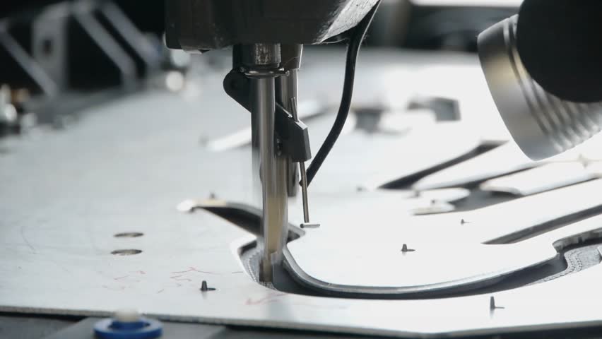 sewing machine for shoes close up