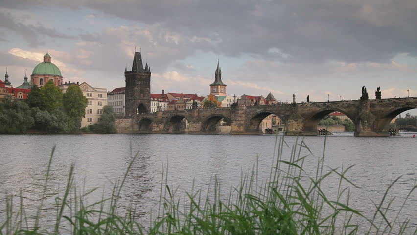 PRAGUE, CZECH REPUBLIC - CIRCA MAY 2011: View of the River Vltava and Charles Bridge