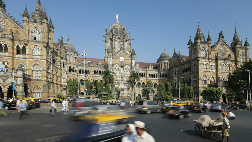 MUMBAI, INDIA - CIRCA MAY 2011: Chhatrapati Shivaji Terminus (Victoria Terminus), completed in 1887 today it is the busiest train station in Asia