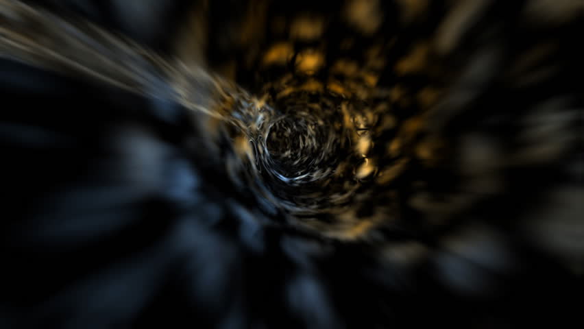 Going Through a Fantasy Yellowish Wormhole With Unknown And Extraordinary Material Within cyber space Futuristic Abstract