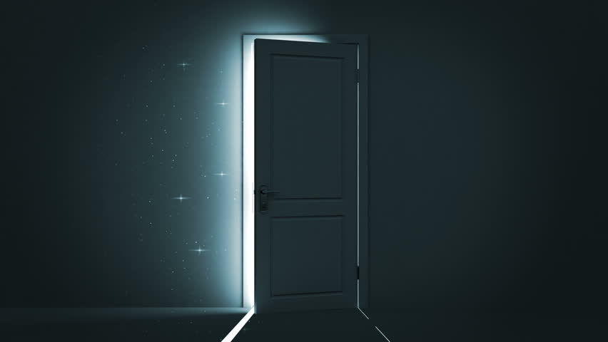 Door opening to a heaven light. Sparks flying. Alpha Channel is included. HD 1080.