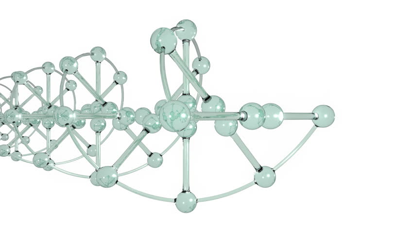 A section of a DNA double helix molecule as if it was made of glass.