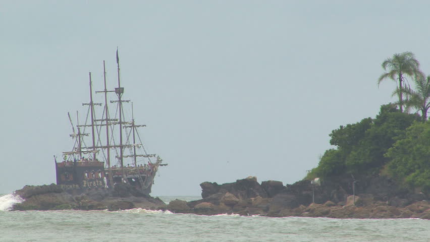 Pirate ship at the coast of Florianopolis