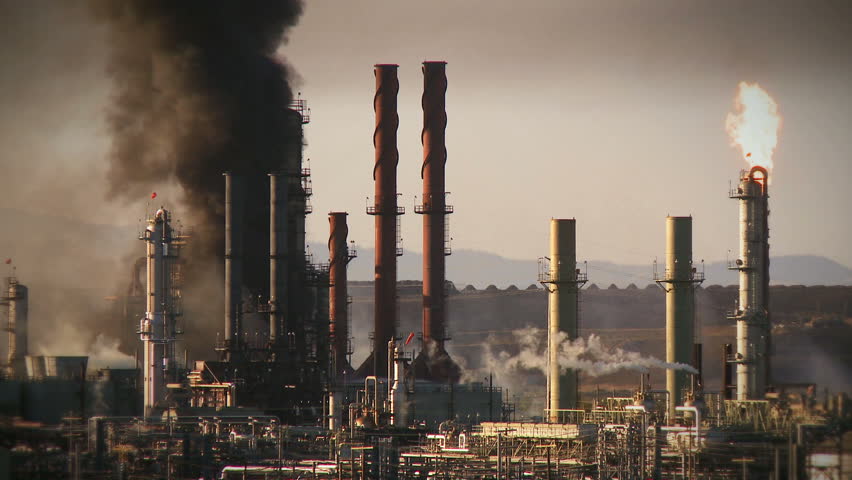 Fire at an oil refinery in Richmond, California.