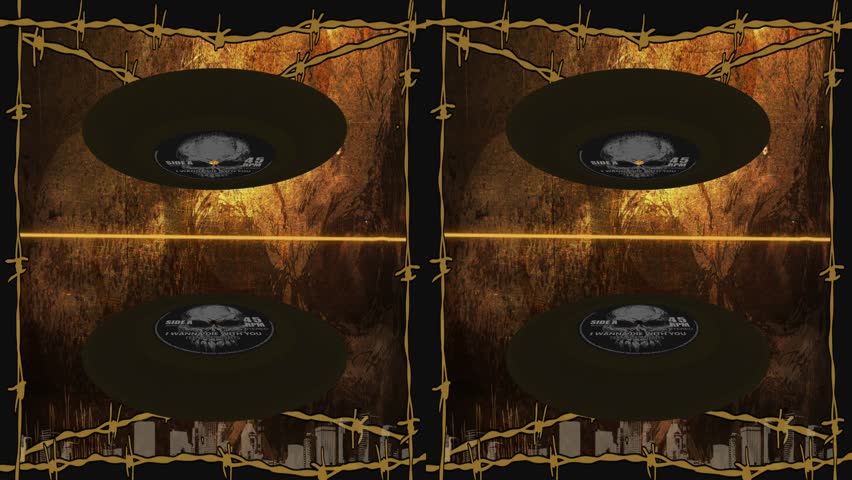 Stereoscopic 3D Musical Revolutions: Gothic Rock animated 3d background - 3D Side by Side Version
